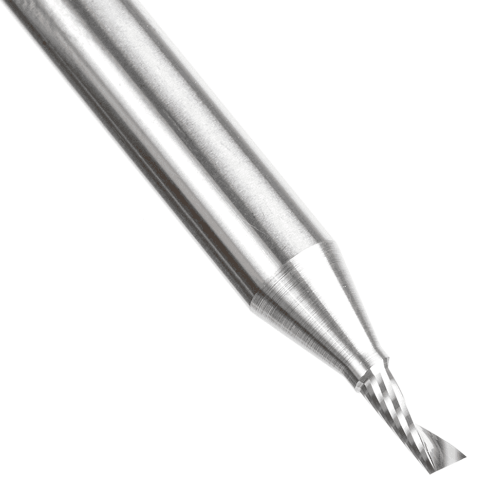 2.5mm Dia x 6mm Metric Solid Carbide CNC Spiral 'O' Single Flute, Aluminum Cutting, 6mm Shank, 64mm Long Up-Cut Router Bit Alt 3 - Image