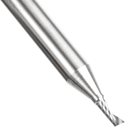 2.5mm Dia x 6mm Metric Solid Carbide CNC Spiral 'O' Single Flute, Aluminum Cutting, 6mm Shank, 64mm Long Up-Cut Router Bit Alt 3 - Image