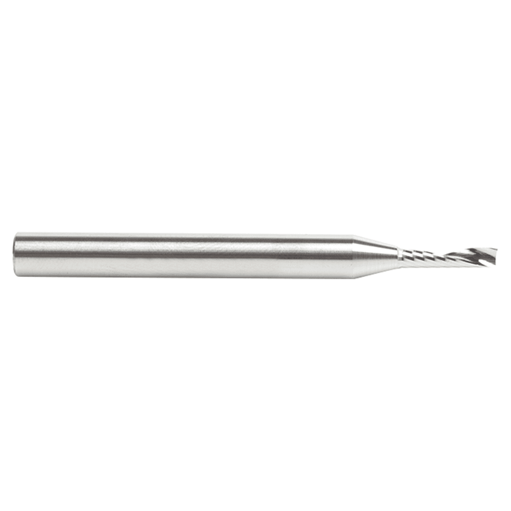3mm Dia x 12mm Metric Solid Carbide CNC Spiral 'O' Single Flute, Aluminum Cutting, 6mm Shank, 64mm Long Up-Cut Router Bit Alt 1 - Image