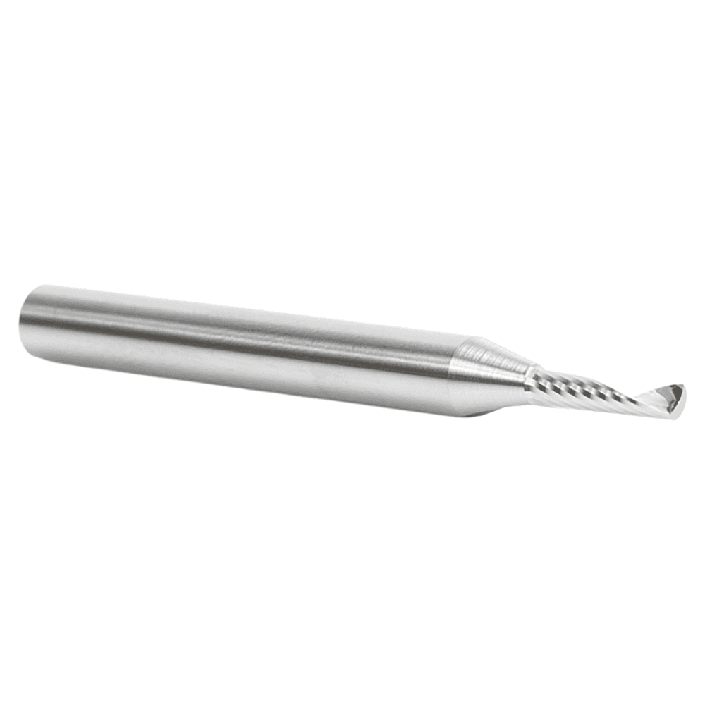 3mm Dia x 12mm Metric Solid Carbide CNC Spiral 'O' Single Flute, Aluminum Cutting, 6mm Shank, 64mm Long Up-Cut Router Bit Alt 2 - Image