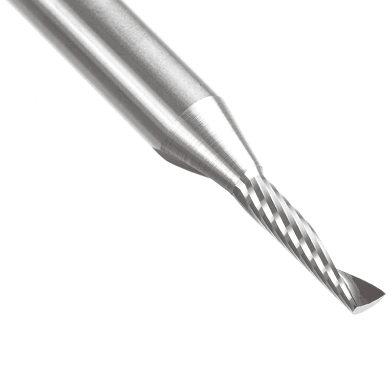 3mm Dia x 12mm Metric Solid Carbide CNC Spiral 'O' Single Flute, Aluminum Cutting, 6mm Shank, 64mm Long Up-Cut Router Bit Alt 3 - Image