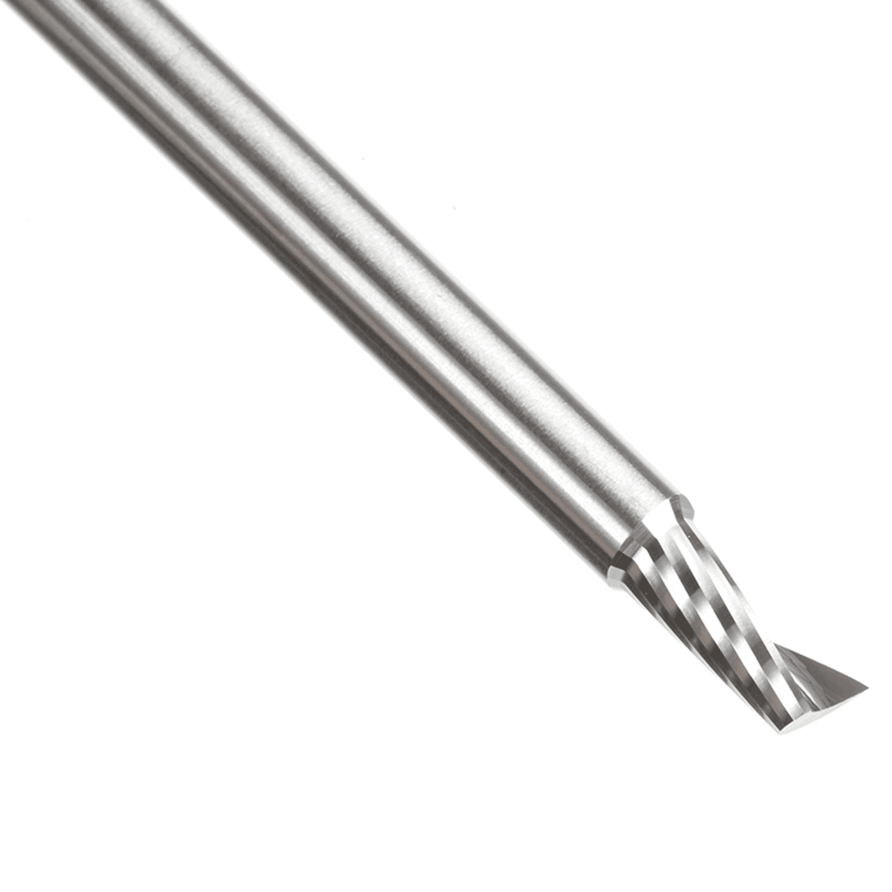 4mm Dia x 8mm Metric Solid Carbide CNC Spiral 'O' Single Flute, Aluminum Cutting, 4mm Shank, 66mm Long Up-Cut Router Bit Alt 3 - Image