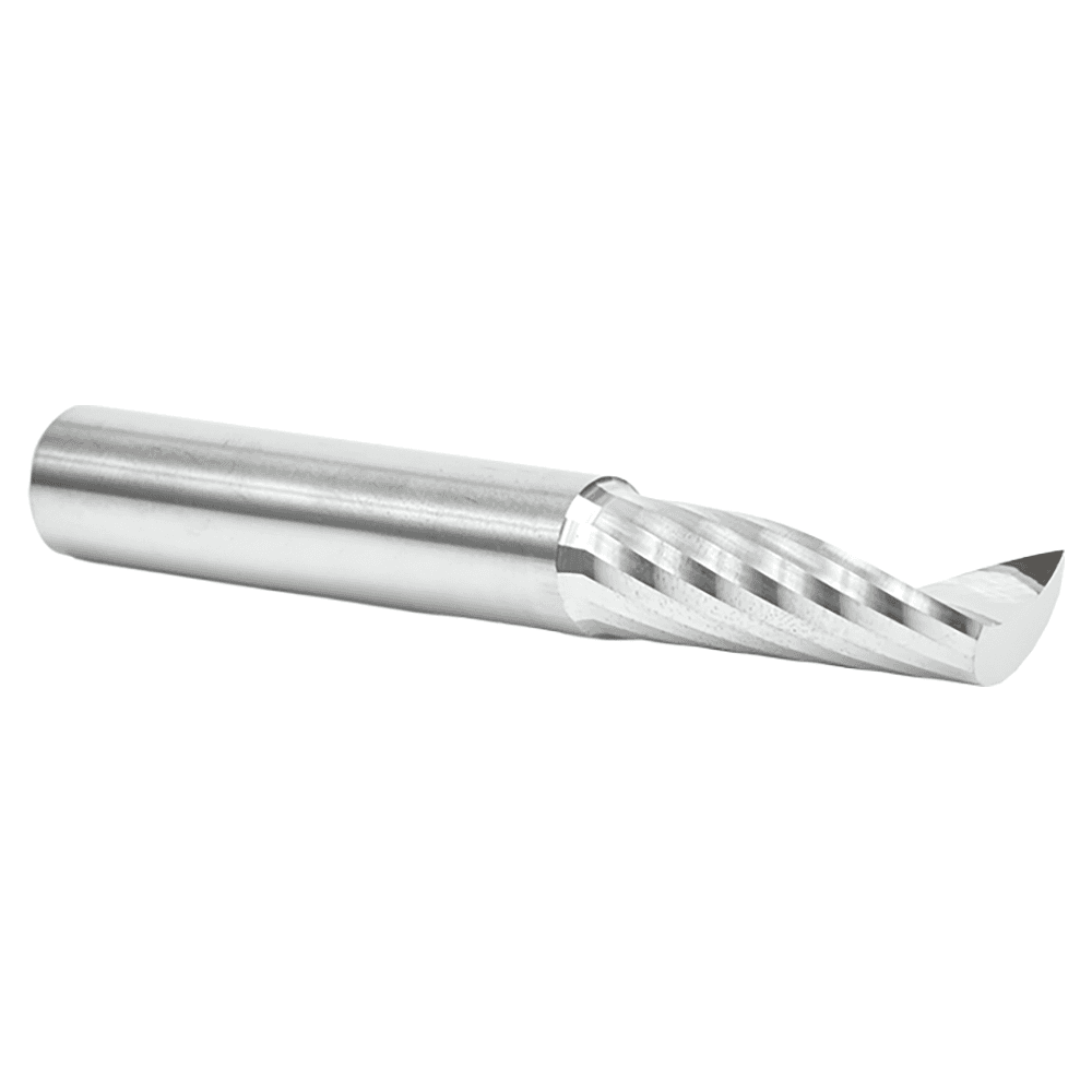 10mm Dia x 30mm Metric Solid Carbide CNC Spiral 'O' Single Flute, Aluminum Cutting, 10mm Shank, 76mm Long Up-Cut Router Bit Alt 2 - Image