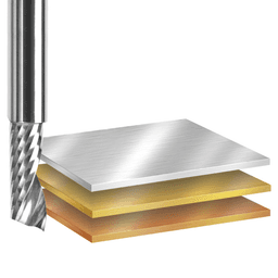 10mm Dia x 30mm Metric Solid Carbide CNC Spiral 'O' Single Flute, Aluminum Cutting, 10mm Shank, 76mm Long Up-Cut Router Bit Alt 3 - Image