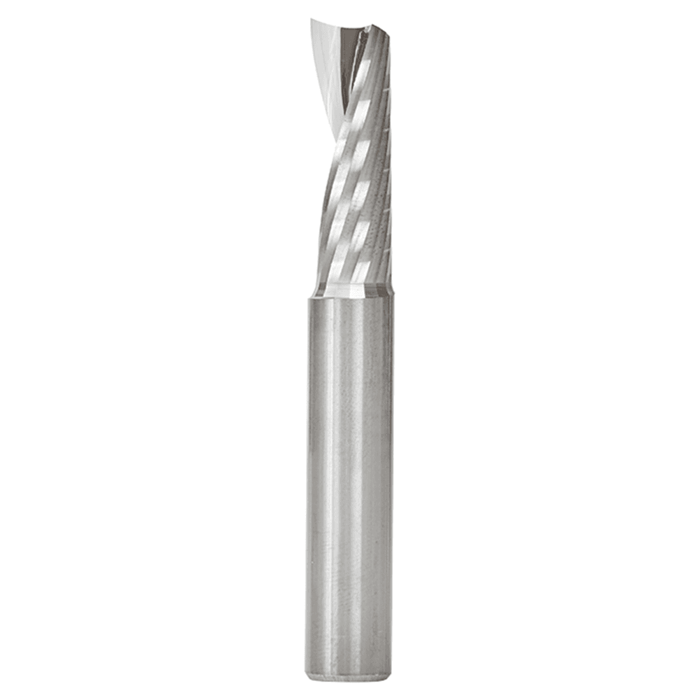 10mm Dia x 30mm Metric Solid Carbide CNC Spiral 'O' Single Flute, Aluminum Cutting, 10mm Shank, 76mm Long Up-Cut Router Bit Main - Image