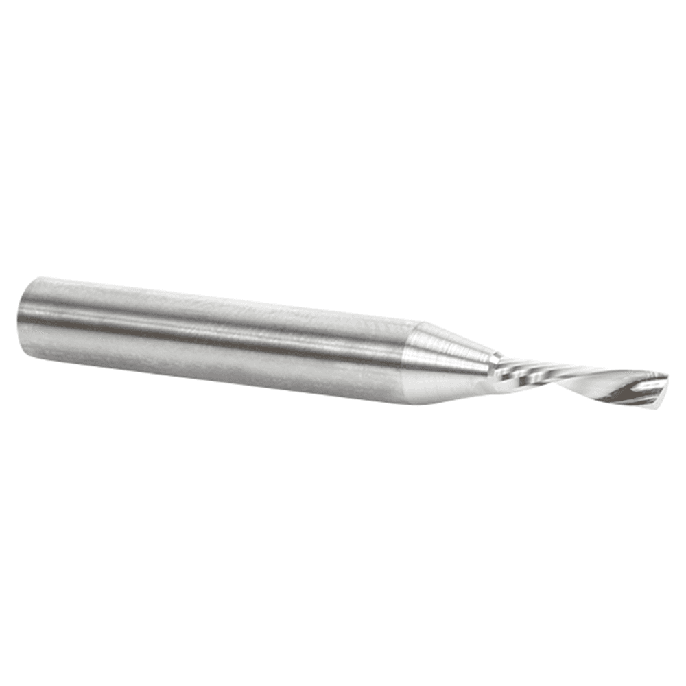 3mm Dia x 12mm Solid Carbide CNC Spiral 'O' Single Flute, Aluminum Cutting, 6mm Shank, 50mm Long Down-Cut Router Bit Alt 3 - Image