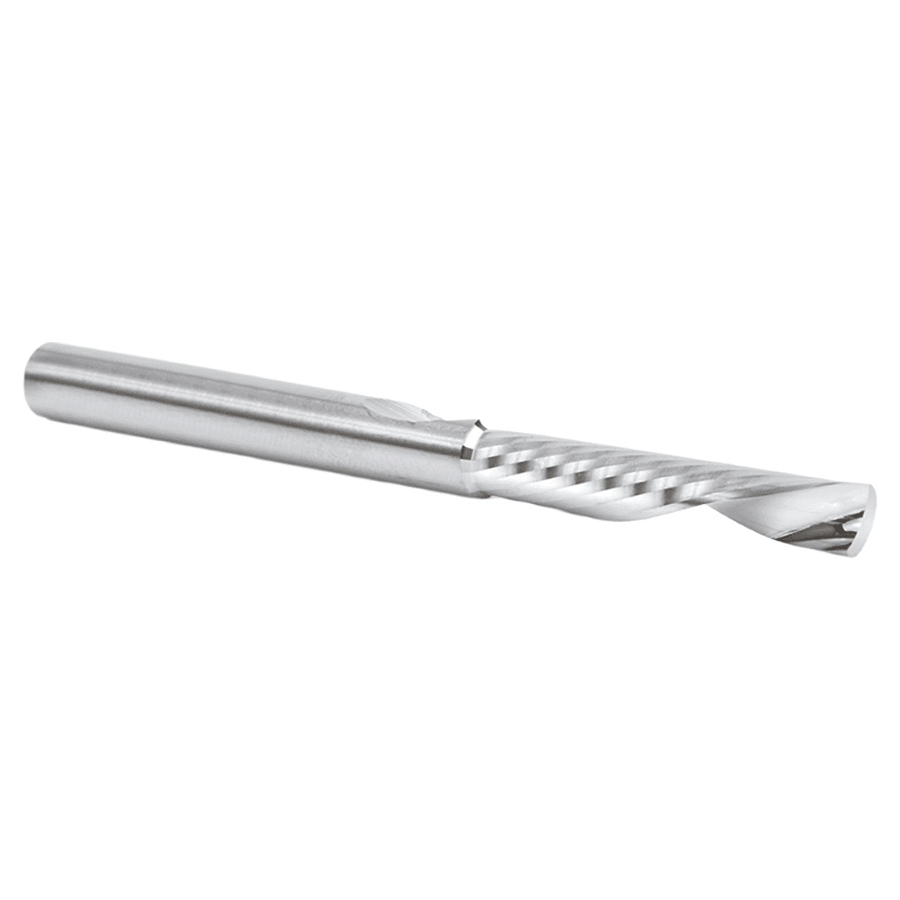 6mm Dia x 32mm Solid Carbide CNC Spiral 'O' Single Flute, Aluminum Cutting, 6mm Shank, 76mm Long Down-Cut Router Bit Alt 3 - Image
