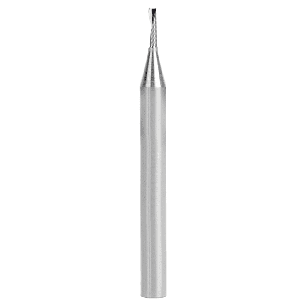 2mm Dia x 8mm Metric Solid Carbide CNC Spiral 'O' Single Flute, Plastic Cutting, 6mm Shank, 64mm Long Up-Cut Router Bit Alt 1 - Image