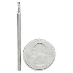 2.5mm Dia x 8mm Metric Solid Carbide CNC Spiral 'O' Single Flute, Plastic Cutting, 2.5mm Shank, 50mm Long Up-Cut Router Bit Alt 1 - Image