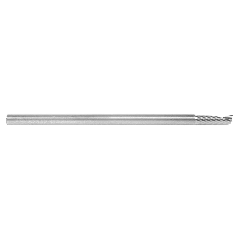 2.5mm Dia x 8mm Metric Solid Carbide CNC Spiral 'O' Single Flute, Plastic Cutting, 2.5mm Shank, 50mm Long Up-Cut Router Bit Alt 2 - Image