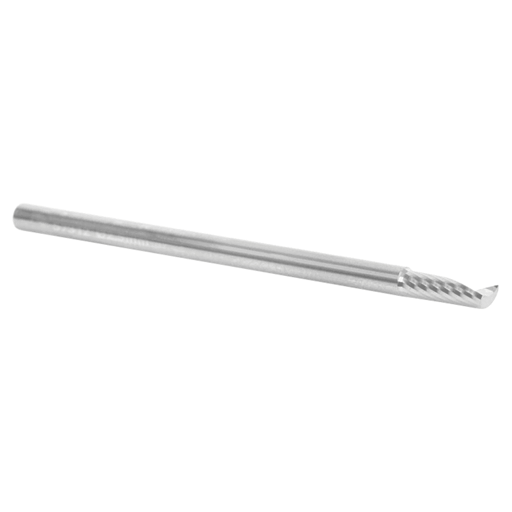 2.5mm Dia x 8mm Metric Solid Carbide CNC Spiral 'O' Single Flute, Plastic Cutting, 2.5mm Shank, 50mm Long Up-Cut Router Bit Alt 3 - Image