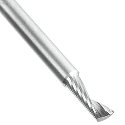3mm Dia x 8mm Metric Solid Carbide CNC Spiral 'O' Single Flute, Plastic Cutting, 3mm Shank, 50mm Long Up-Cut Router Bit Alt 4 - Image
