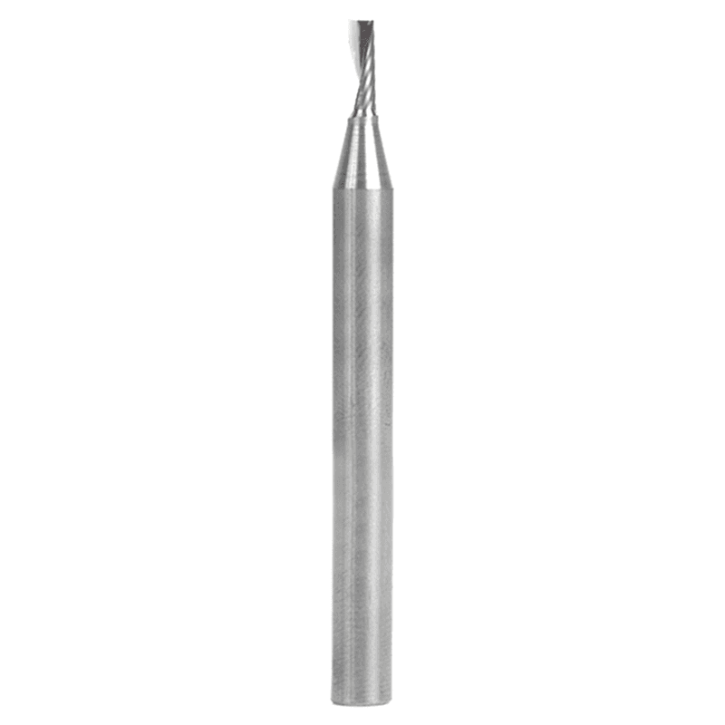 3mm Dia x 8mm Metric Solid Carbide CNC Spiral 'O' Single Flute, Plastic Cutting, 6mm Shank, 64mm Long Up-Cut Router Bit Alt 1 - Image
