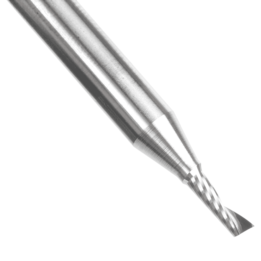 3mm Dia x 8mm Metric Solid Carbide CNC Spiral 'O' Single Flute, Plastic Cutting, 6mm Shank, 64mm Long Up-Cut Router Bit Alt 4 - Image
