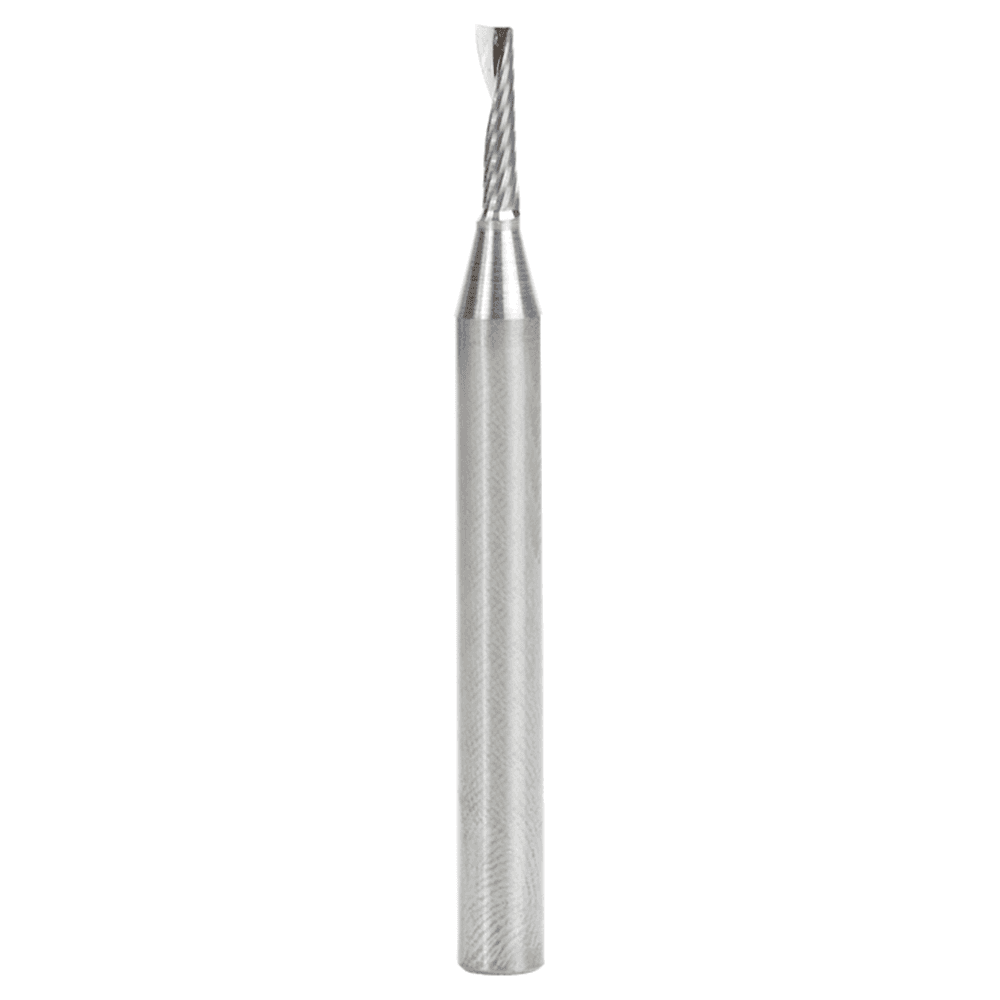 3mm Dia x 12mm Metric Solid Carbide CNC Spiral 'O' Single Flute, Plastic Cutting, 6mm Shank, 64mm Long Up-Cut Router Bit Alt 1 - Image