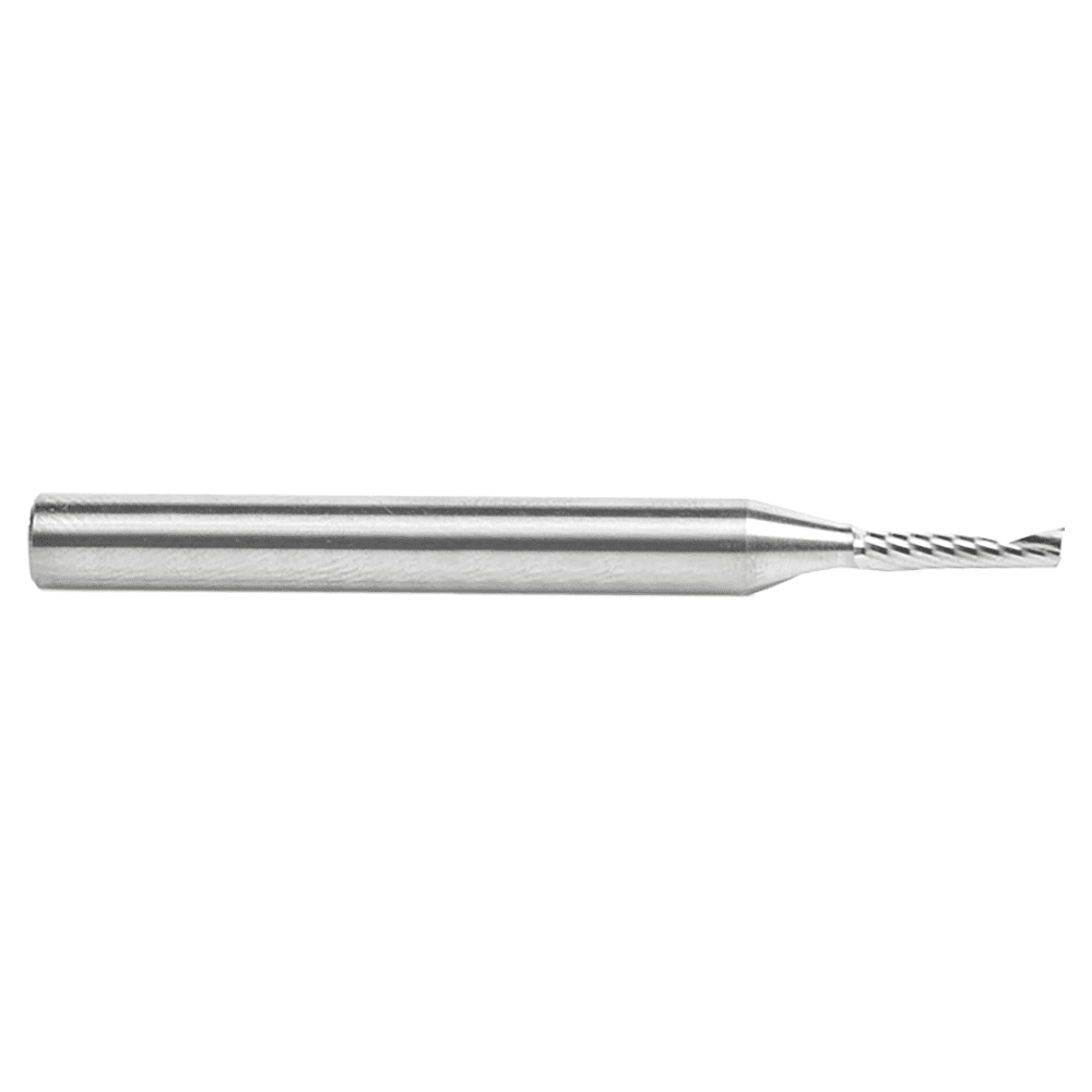 3mm Dia x 12mm Metric Solid Carbide CNC Spiral 'O' Single Flute, Plastic Cutting, 6mm Shank, 64mm Long Up-Cut Router Bit Alt 2 - Image