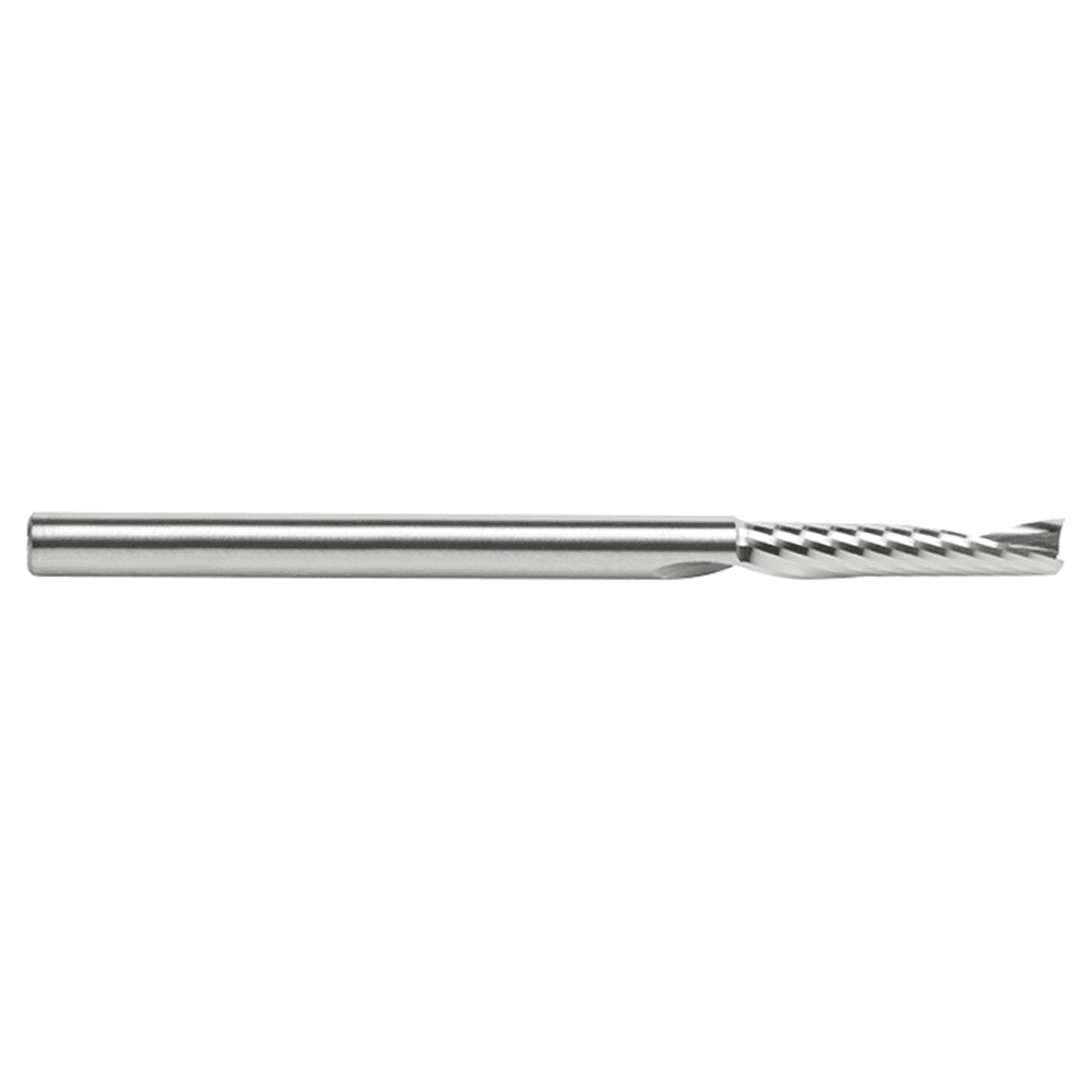 4mm Dia x 20mm Metric Solid Carbide CNC Spiral 'O' Single Flute, Plastic Cutting, 4mm Shank, 64mm Long Up-Cut Router Bit Alt 3 - Image