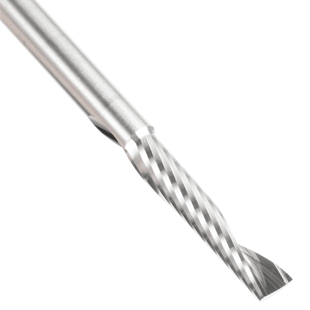 4mm Dia x 20mm Metric Solid Carbide CNC Spiral 'O' Single Flute, Plastic Cutting, 4mm Shank, 64mm Long Up-Cut Router Bit Alt 4 - Image