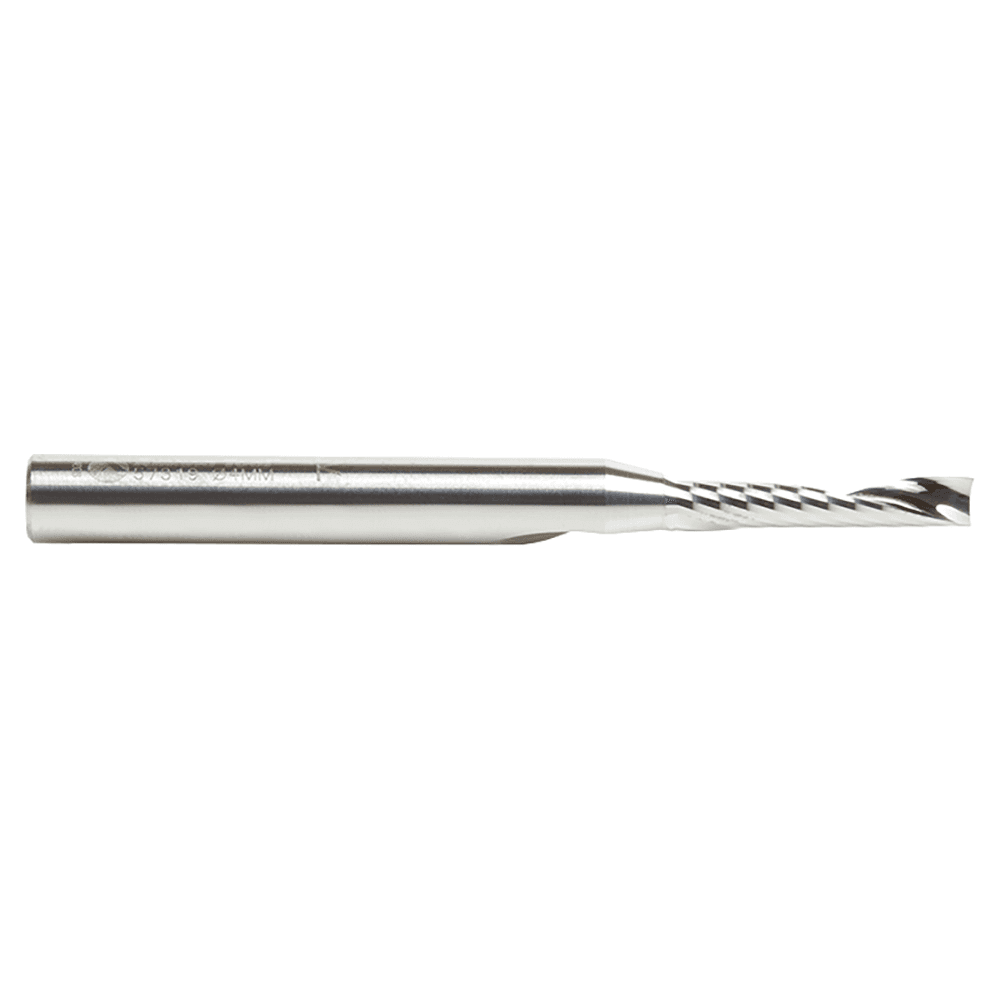 4mm Dia x 20mm Metric Solid Carbide CNC Spiral 'O' Single Flute, Plastic Cutting, 6mm Shank, 64mm Long Up-Cut Router Bit Alt 2 - Image
