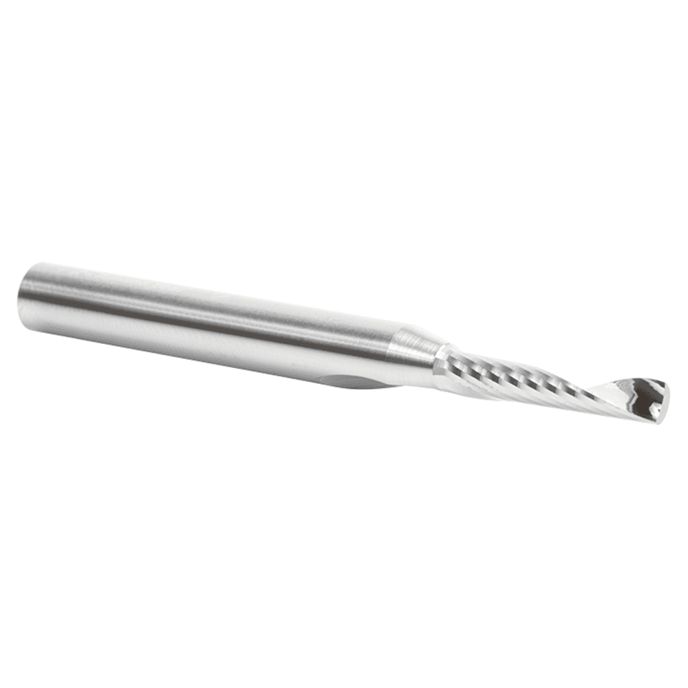 4mm Dia x 20mm Metric Solid Carbide CNC Spiral 'O' Single Flute, Plastic Cutting, 6mm Shank, 64mm Long Up-Cut Router Bit Alt 3 - Image