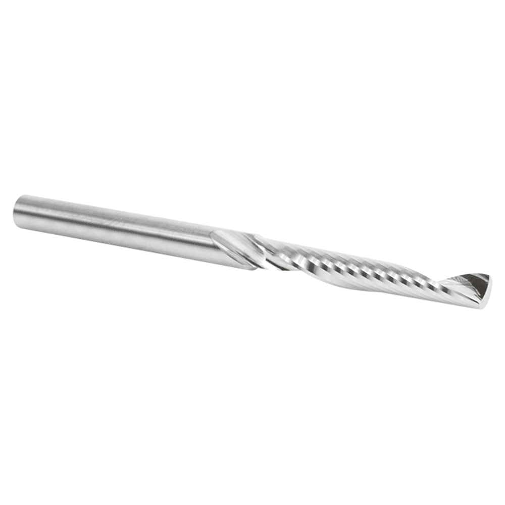 4mm Dia x 30mm Metric Solid Carbide CNC Spiral 'O' Single Flute, Plastic Cutting, 4mm Shank, 64mm Long Up-Cut Router Bit Alt 3 - Image