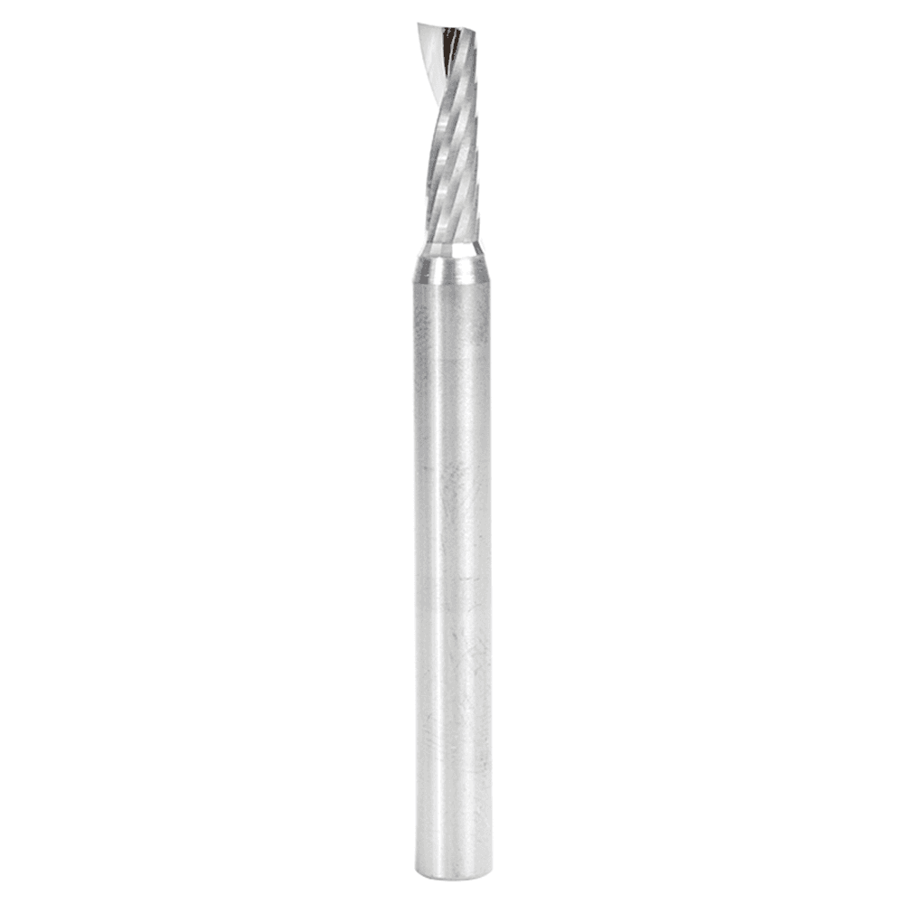 5mm Dia x 16mm Metric Solid Carbide CNC Spiral 'O' Single Flute, Plastic Cutting, 6mm Shank, 64mm Long Up-Cut Router Bit Alt 1 - Image
