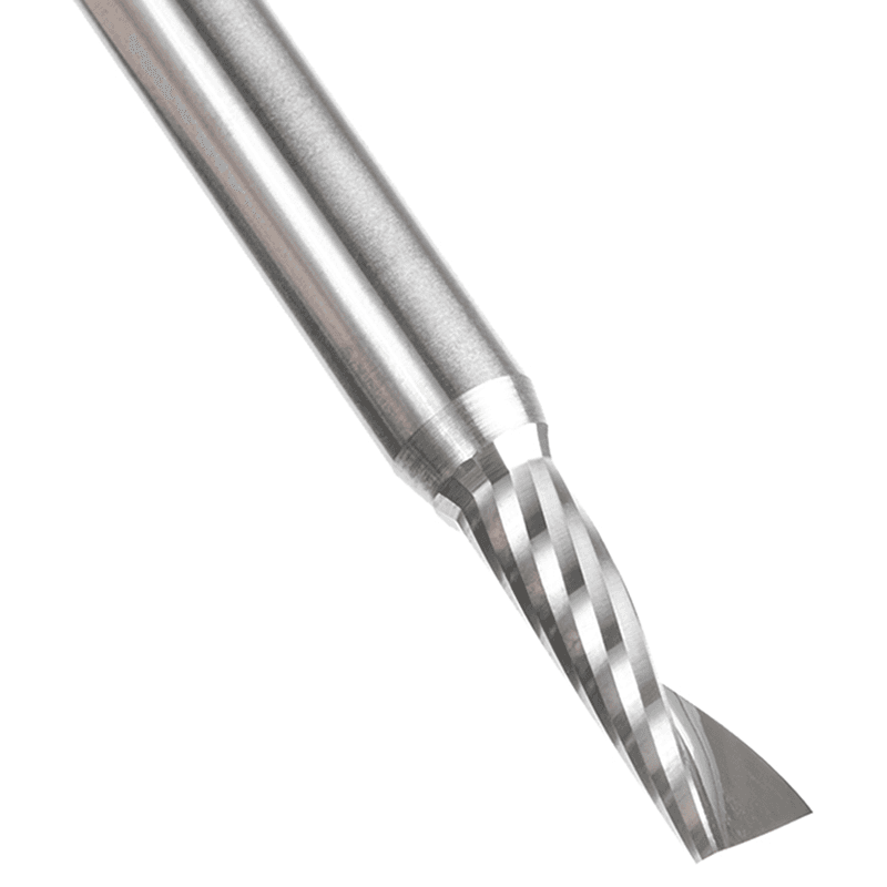 5mm Dia x 16mm Metric Solid Carbide CNC Spiral 'O' Single Flute, Plastic Cutting, 6mm Shank, 64mm Long Up-Cut Router Bit Alt 4 - Image