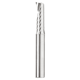 8mm Dia x 25mm Metric Solid Carbide CNC Spiral 'O' Single Flute, Plastic Cutting, 8mm Shank, 64mm Long Up-Cut Router Bit Alt 1 - Image