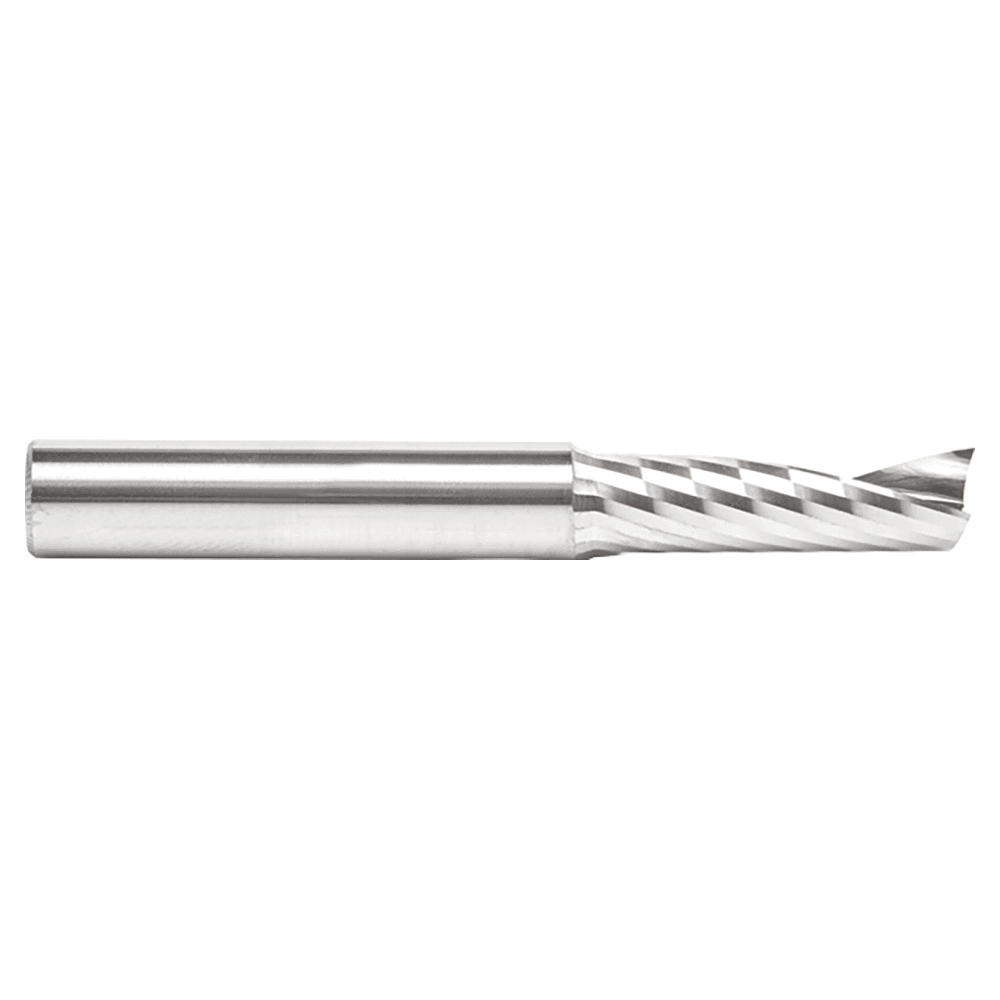 8mm Dia x 25mm Metric Solid Carbide CNC Spiral 'O' Single Flute, Plastic Cutting, 8mm Shank, 64mm Long Up-Cut Router Bit Alt 2 - Image