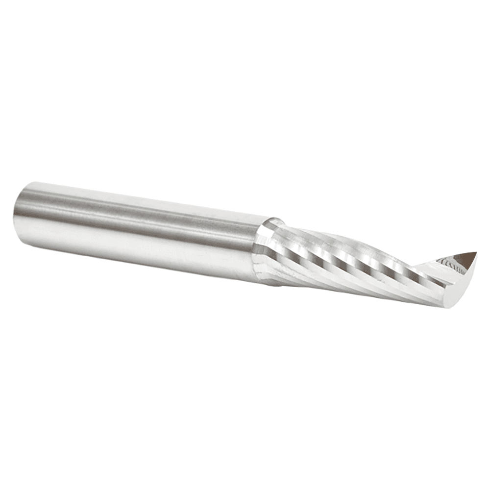 8mm Dia x 25mm Metric Solid Carbide CNC Spiral 'O' Single Flute, Plastic Cutting, 8mm Shank, 64mm Long Up-Cut Router Bit Alt 3 - Image