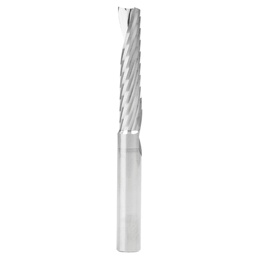 8mm Dia x 38mm Metric Solid Carbide CNC Spiral 'O' Single Flute, Plastic Cutting, 8mm Shank, 76mm Long Up-Cut Router Bit Alt 1 - Image