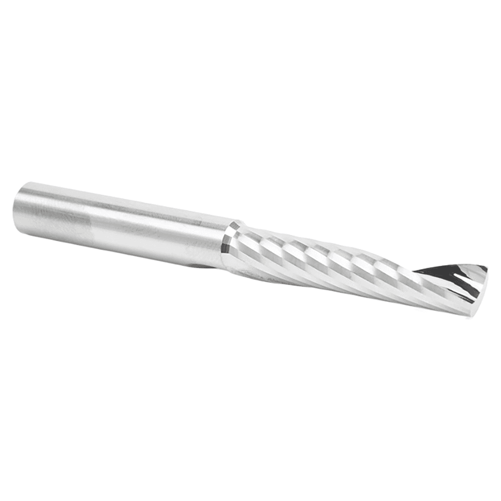 8mm Dia x 38mm Metric Solid Carbide CNC Spiral 'O' Single Flute, Plastic Cutting, 8mm Shank, 76mm Long Up-Cut Router Bit Alt 3 - Image