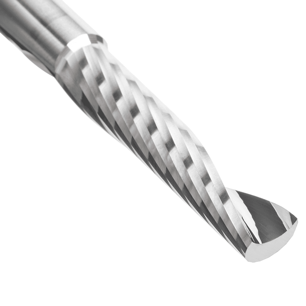 8mm Dia x 38mm Metric Solid Carbide CNC Spiral 'O' Single Flute, Plastic Cutting, 8mm Shank, 76mm Long Up-Cut Router Bit Alt 4 - Image