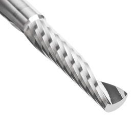 8mm Dia x 38mm Metric Solid Carbide CNC Spiral 'O' Single Flute, Plastic Cutting, 8mm Shank, 76mm Long Up-Cut Router Bit Alt 4 - Image