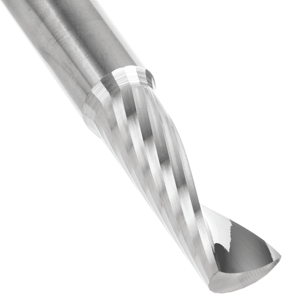 10mm Dia x 30mm Metric Solid Carbide CNC Spiral 'O' Single Flute, Plastic Cutting, 10mm Shank, 76mm Long Up-Cut Router Bit Alt 4 - Image