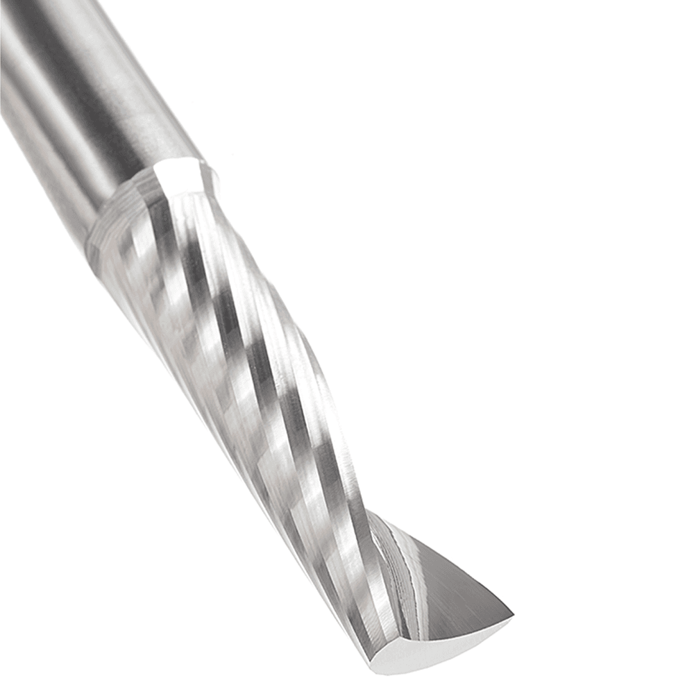 10mm Dia x 35mm Metric Solid Carbide CNC Spiral 'O' Single Flute, Plastic Cutting, 10mm Shank, 76mm Long Up-Cut Router Bits Alt 4 - Image