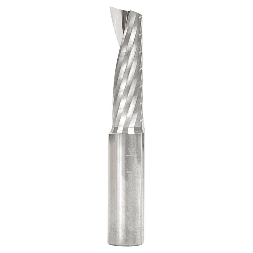 12mm Dia x 38mm Metric Solid Carbide CNC Spiral 'O' Single Flute, Plastic Cutting, 12mm Shank, 76mm Long Up-Cut Router Bit Alt 1 - Image