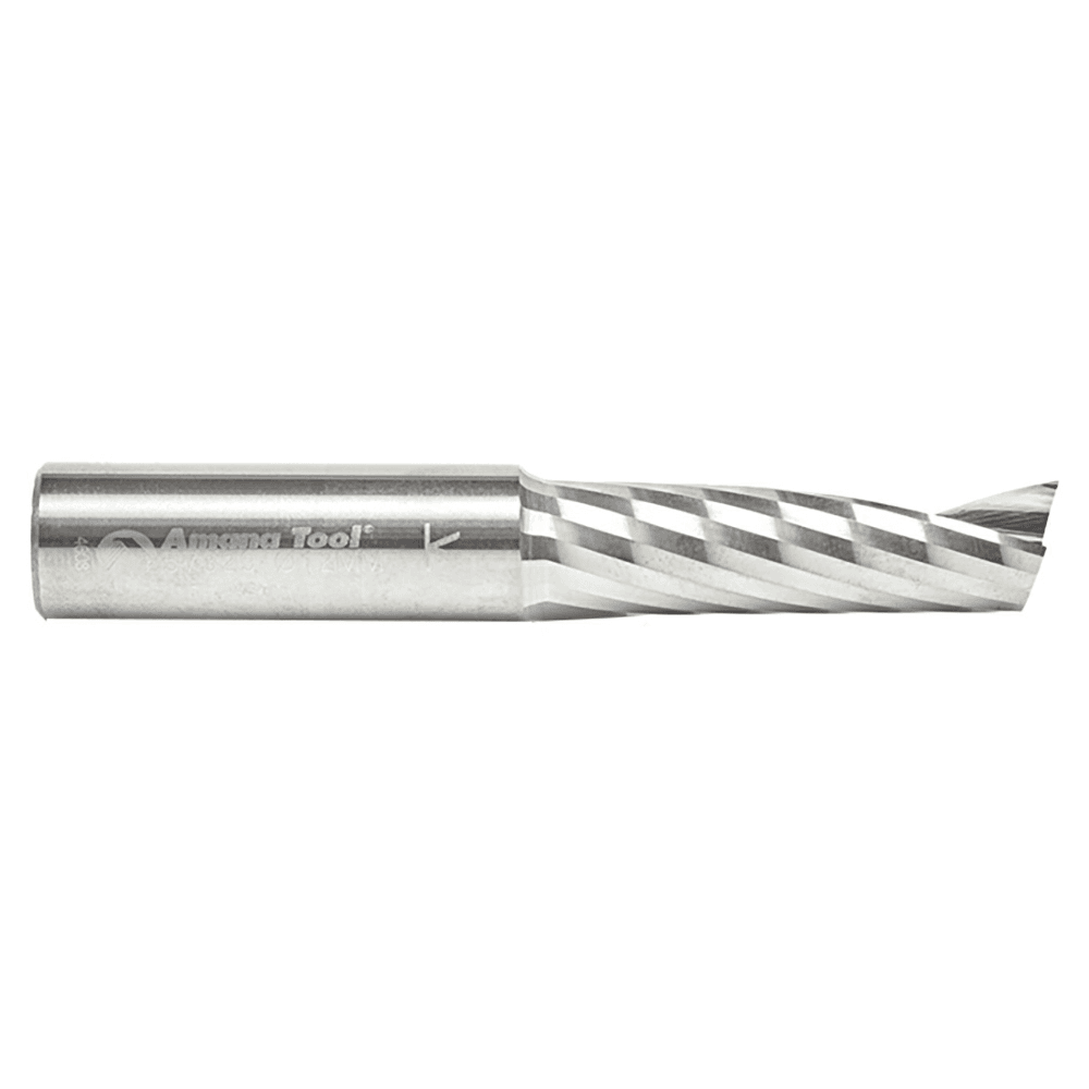 12mm Dia x 38mm Metric Solid Carbide CNC Spiral 'O' Single Flute, Plastic Cutting, 12mm Shank, 76mm Long Up-Cut Router Bit Alt 2 - Image