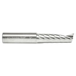 12mm Dia x 38mm Metric Solid Carbide CNC Spiral 'O' Single Flute, Plastic Cutting, 12mm Shank, 76mm Long Up-Cut Router Bit Alt 2 - Image