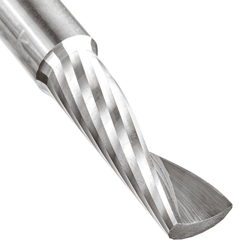 12mm Dia x 38mm Metric Solid Carbide CNC Spiral 'O' Single Flute, Plastic Cutting, 12mm Shank, 76mm Long Up-Cut Router Bit Alt 4 - Image