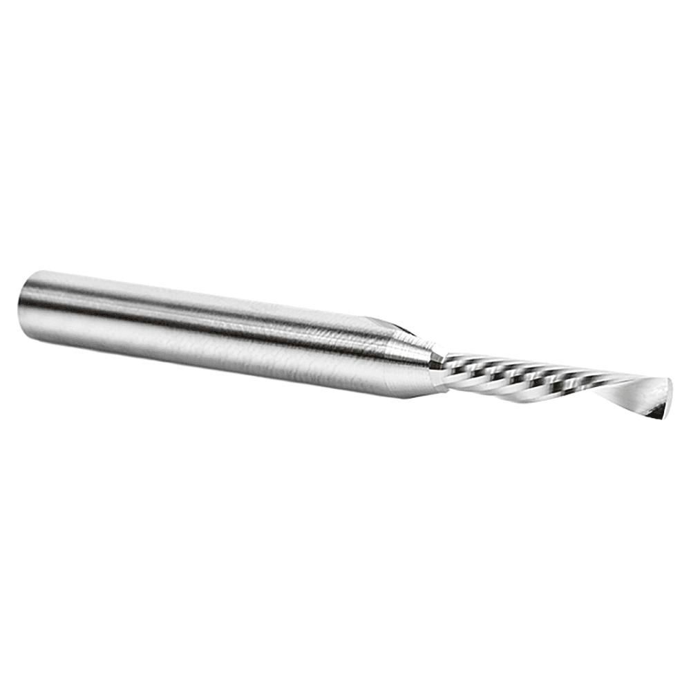 4mm Dia x 20mm Metric Solid Carbide CNC Spiral 'O' Single Flute, Plastic Cutting, 6mm Shank, 64mm Long Down-Cut Router Bit Alt 2 - Image