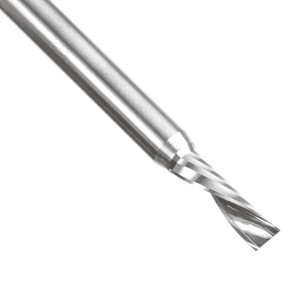 5mm Dia x 16mm Metric Solid Carbide CNC Spiral 'O' Single Flute, Plastic Cutting, 6mm Shank, 64mm Long Down-Cut Router Bit Alt 4 - Image