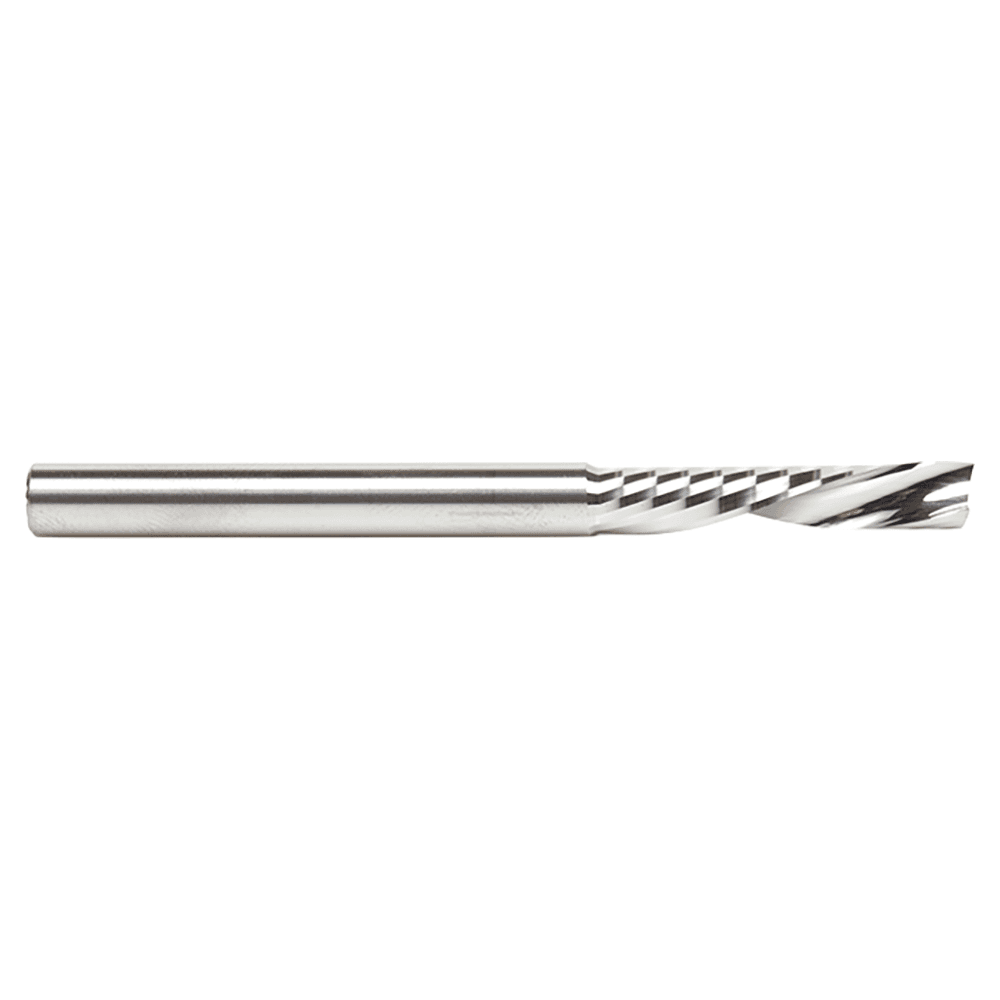 6mm Dia x 30mm Metric Solid Carbide CNC Spiral 'O' Single Flute, Plastic Cutting, 6mm Shank, 76mm Long Down-Cut Router Bit Alt 2 - Image