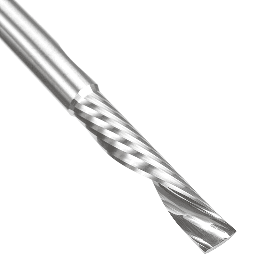 6mm Dia x 30mm Metric Solid Carbide CNC Spiral 'O' Single Flute, Plastic Cutting, 6mm Shank, 76mm Long Down-Cut Router Bit Alt 4 - Image