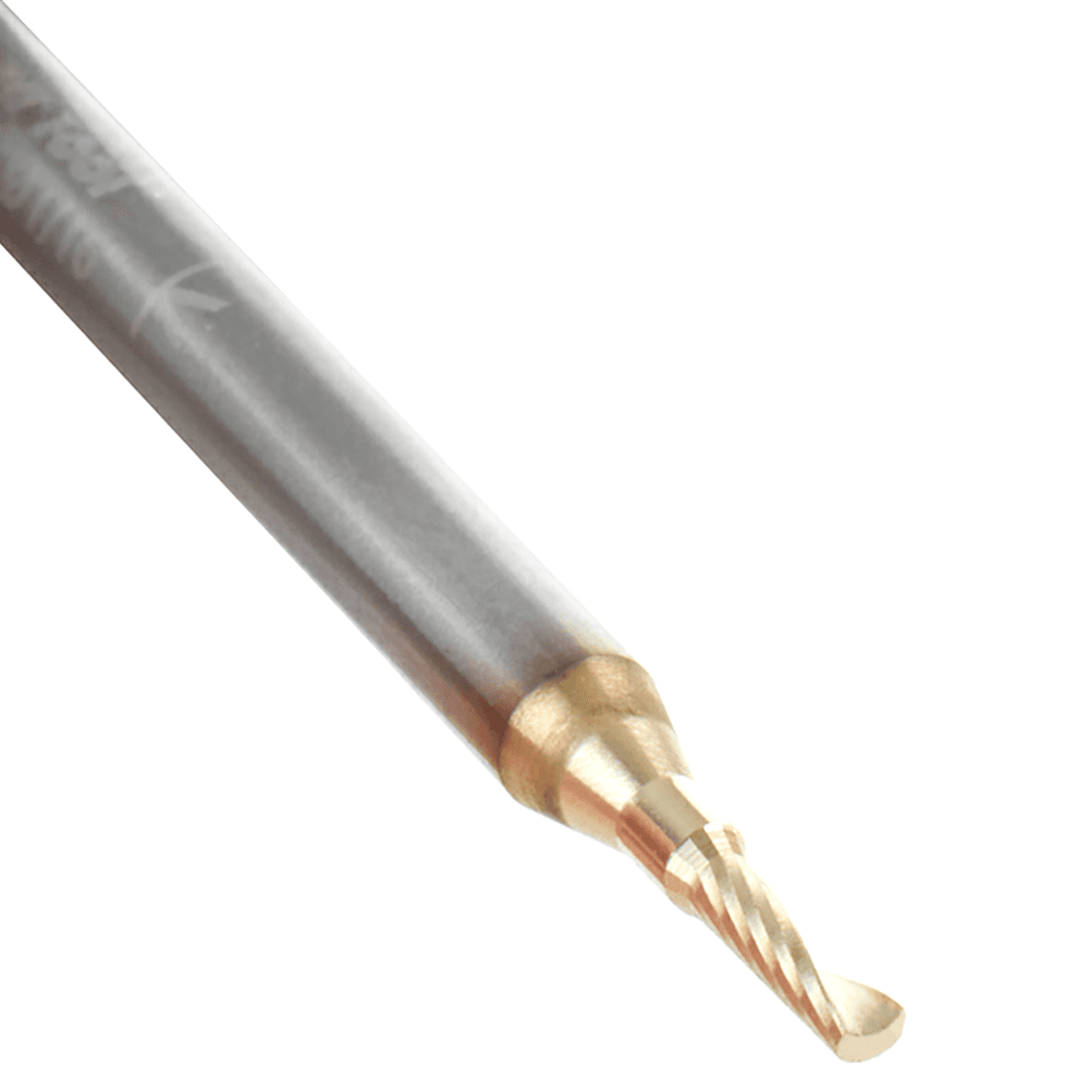 1/16" x 1-1/2" x 3/16" Up-Cut 'O' Aluminum Cutting CNC Spiral Router Bit, 1-Flute, 1/8" shank Alt 4 - Image