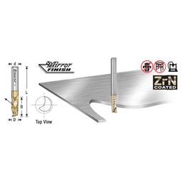 1/8" x 2" x 1/4" Up-Cut 'O' Aluminum Cutting CNC Spiral Router Bit, 1-Flute, 1/4" shank Main - Image