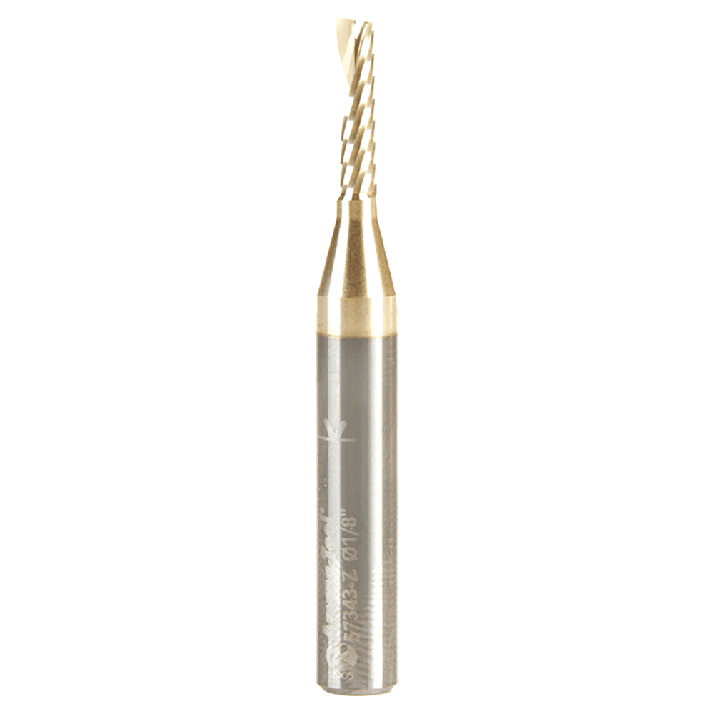 2" x 1/2" Up-Cut 'O' Aluminum Cutting CNC Spiral Router Bit, 1-Flute, 1/4" shank Alt 1 - Image