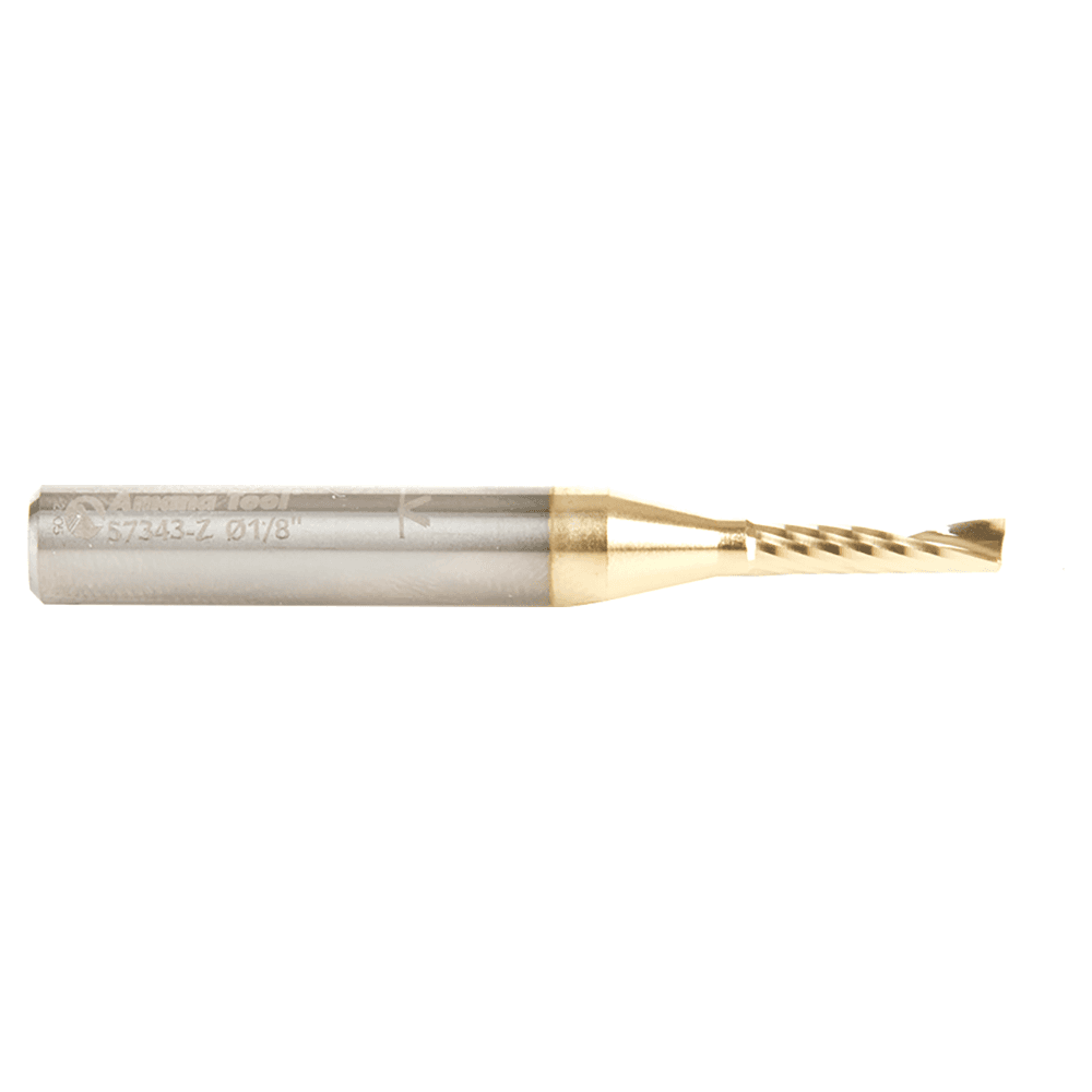 2" x 1/2" Up-Cut 'O' Aluminum Cutting CNC Spiral Router Bit, 1-Flute, 1/4" shank Alt 2 - Image
