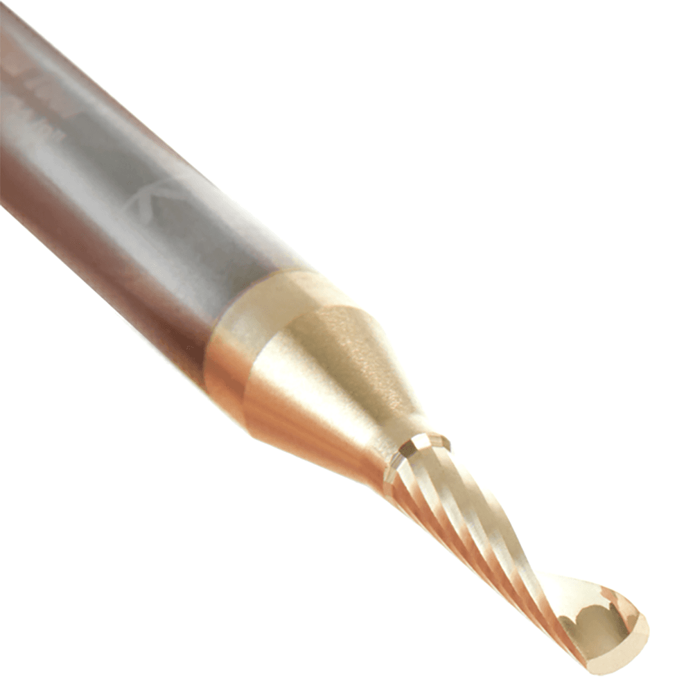 2" x 1/2" Up-Cut 'O' Aluminum Cutting CNC Spiral Router Bit, 1-Flute, 1/4" shank Alt 4 - Image