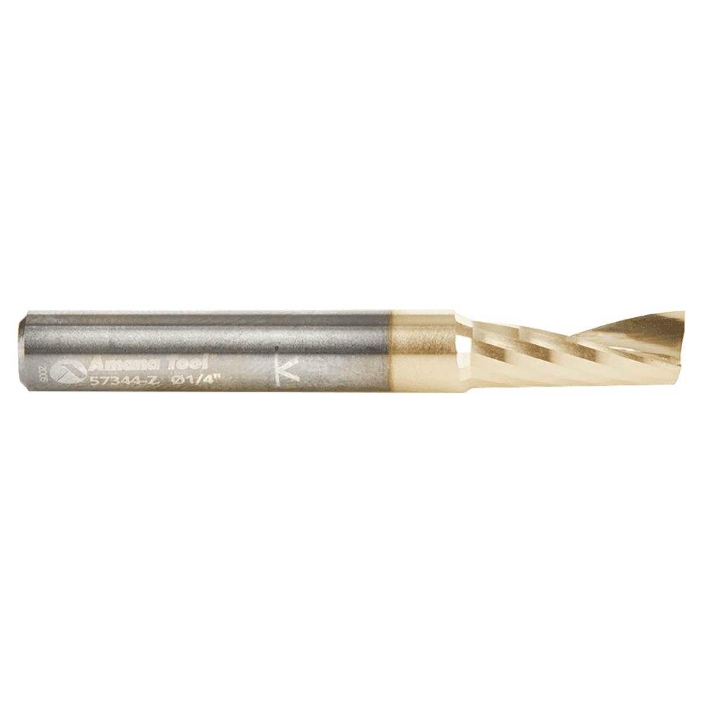 2" x 5/8" Up-Cut 'O' Aluminum Cutting CNC Spiral Router Bit, 1-Flute, 1/4" shank Alt 2 - Image